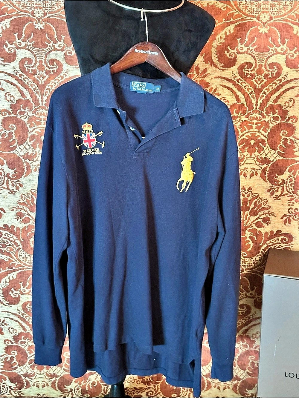 Polo Ralph Lauren Mercer RL Polo Team Long Sleeve Polo Shirt Blue”Big Pony”